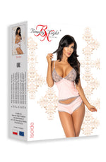 Beauty Night Isoldie Lace Top and Shorts Set Pink