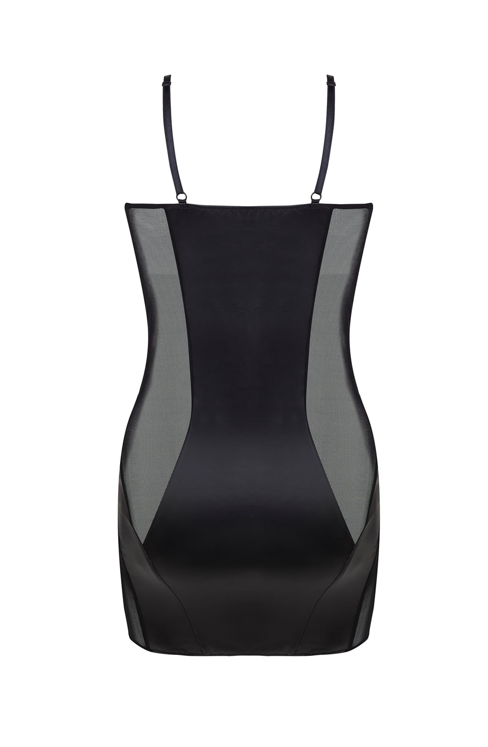 Beauty Night Kayla Wet Look Erotic Sheer Black Mini Dress
