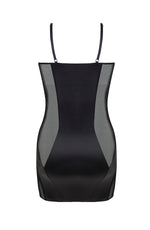 Beauty Night Kayla Wet Look Erotic Sheer Black Mini Dress