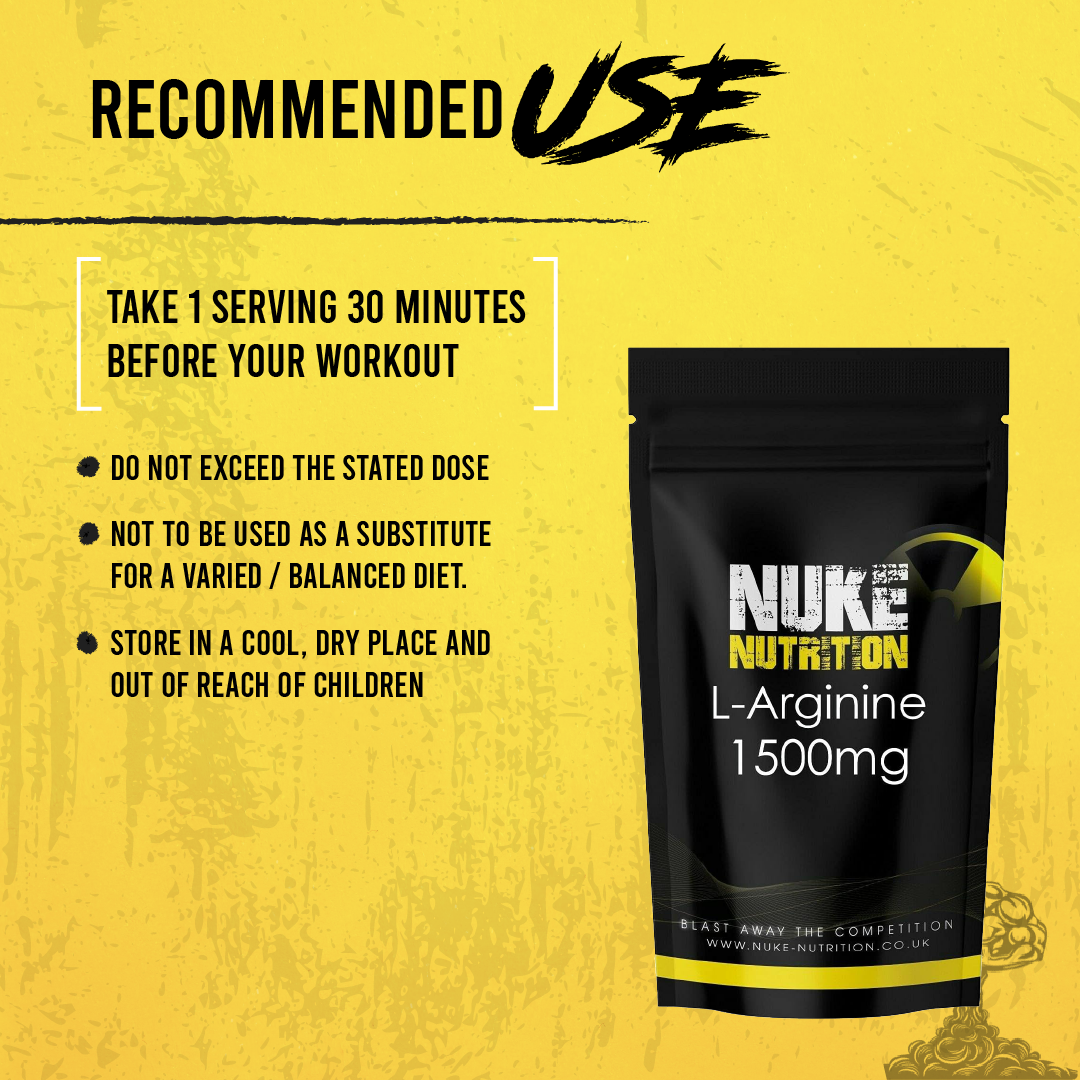 Nuke Nutrition L-Arginine 1500mg High Strength Capsules