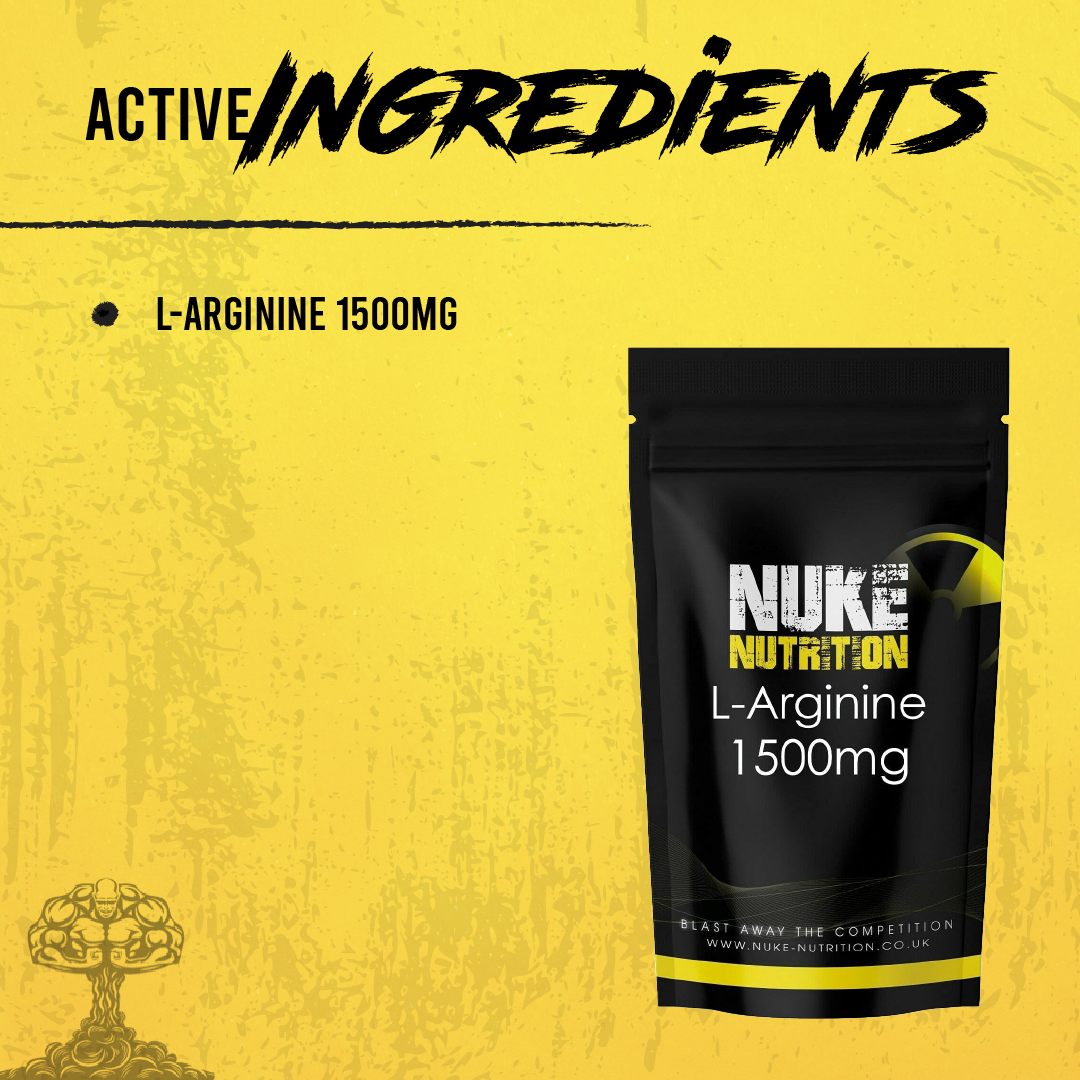 Nuke Nutrition L-Arginine 1500mg High Strength Capsules