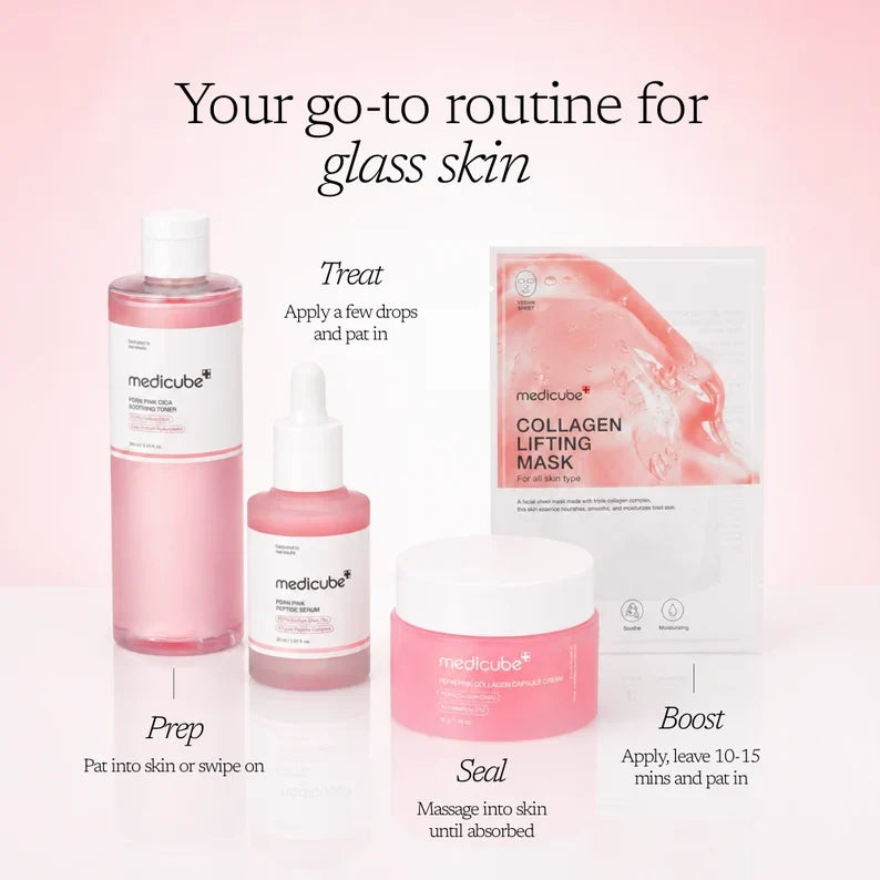 Medicube PDRN Pink Glass Skin Routine 4-Piece Set