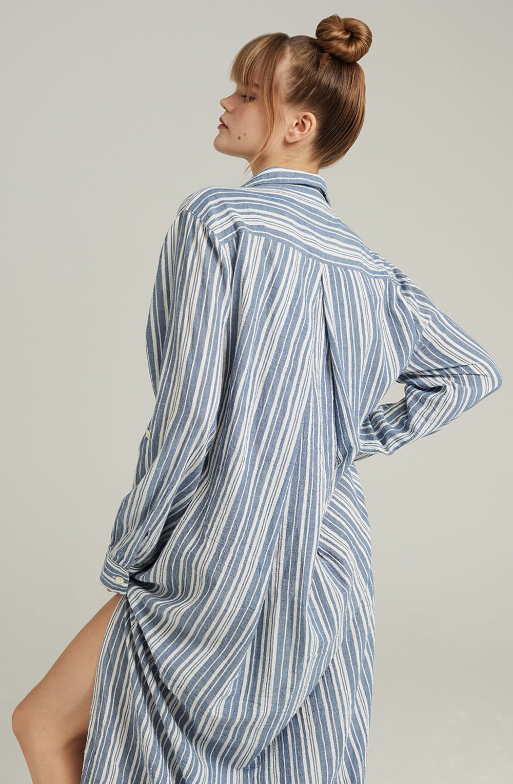 Nudea The Maxi Shirt French Navy Stripe Long Nightshirt