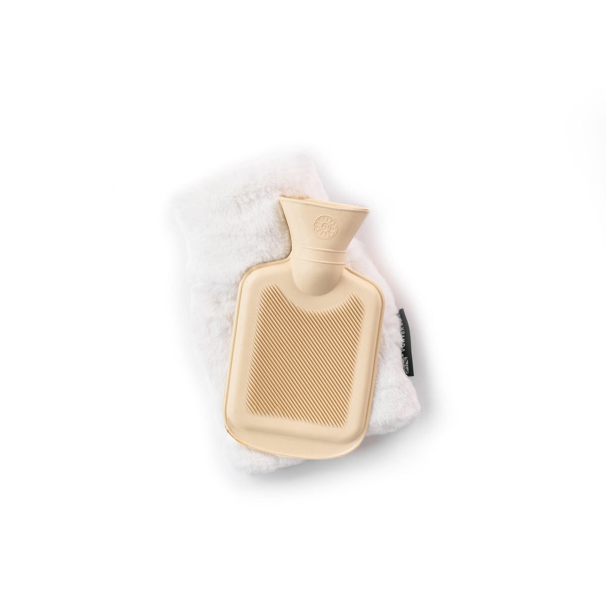 Mini Silky Soft White Faux Fur Hot Water Bottle