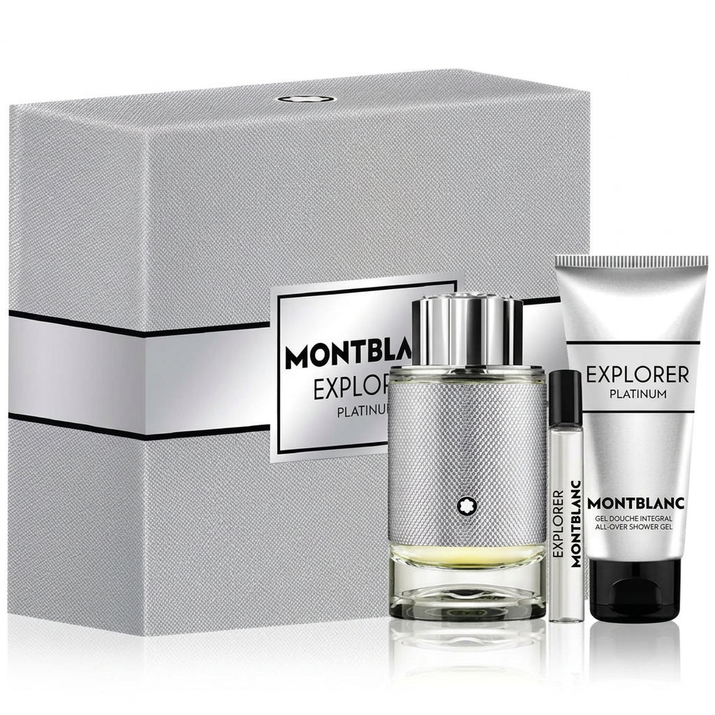Mont Blanc Explorer Platinum Gift Set 100ml EDP + 100ml Shower Gel + 7.5ml EDP