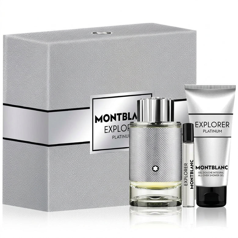 Mont Blanc Explorer Platinum Gift Set 100ml EDP + 100ml Shower Gel + 7.5ml EDP