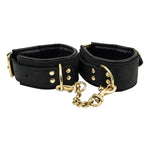 BOUND Black Noir Nubuck Leather Slim Wrist Cuffs detail