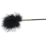 Bound to Please Black Silicone Heart Shaped Crop with Feather Tickler detail