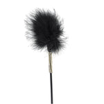Bound to Please Black Silicone Heart Shaped Crop with Feather Tickler detail