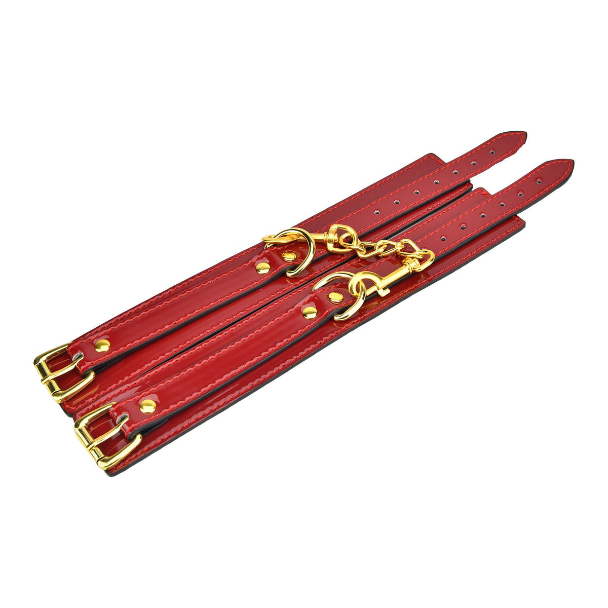 Bound to Please Red Ankle Cuffs detail