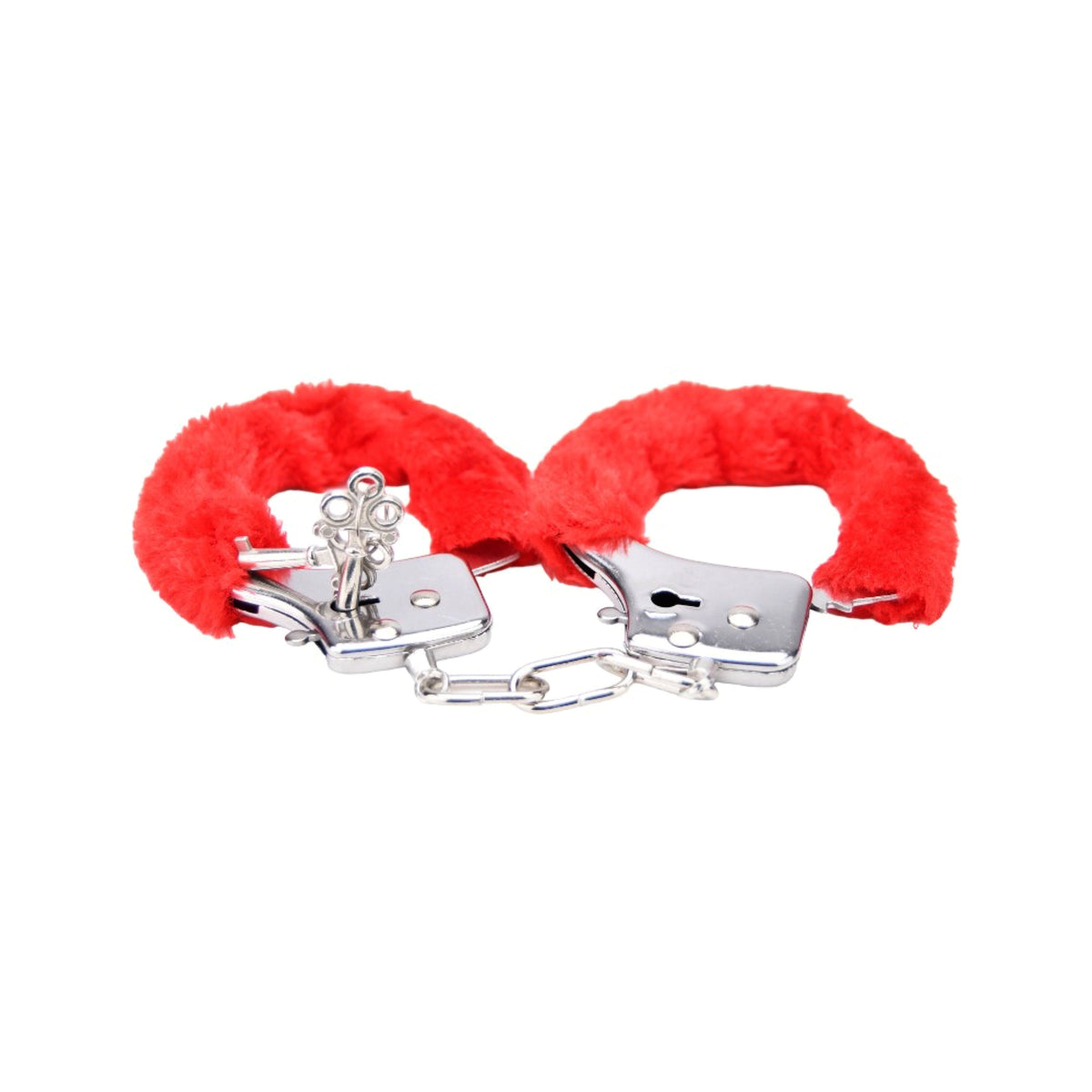 Bound to Play Heavy Duty Furry Handcuffs Red
