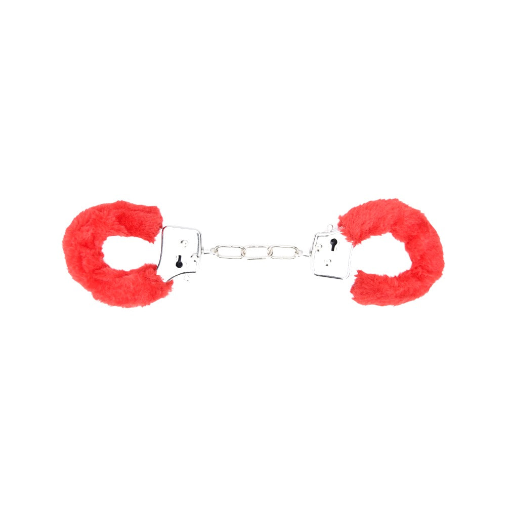 Bound to Play Heavy Duty Furry Handcuffs Red