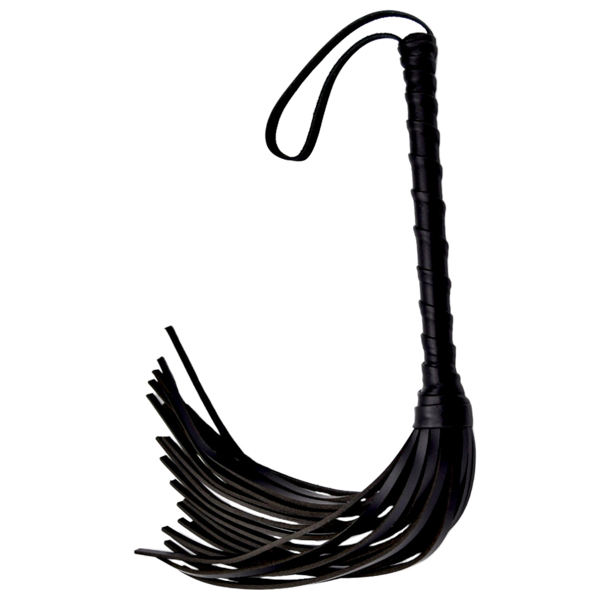 BOUND Black Leather Flogger detail