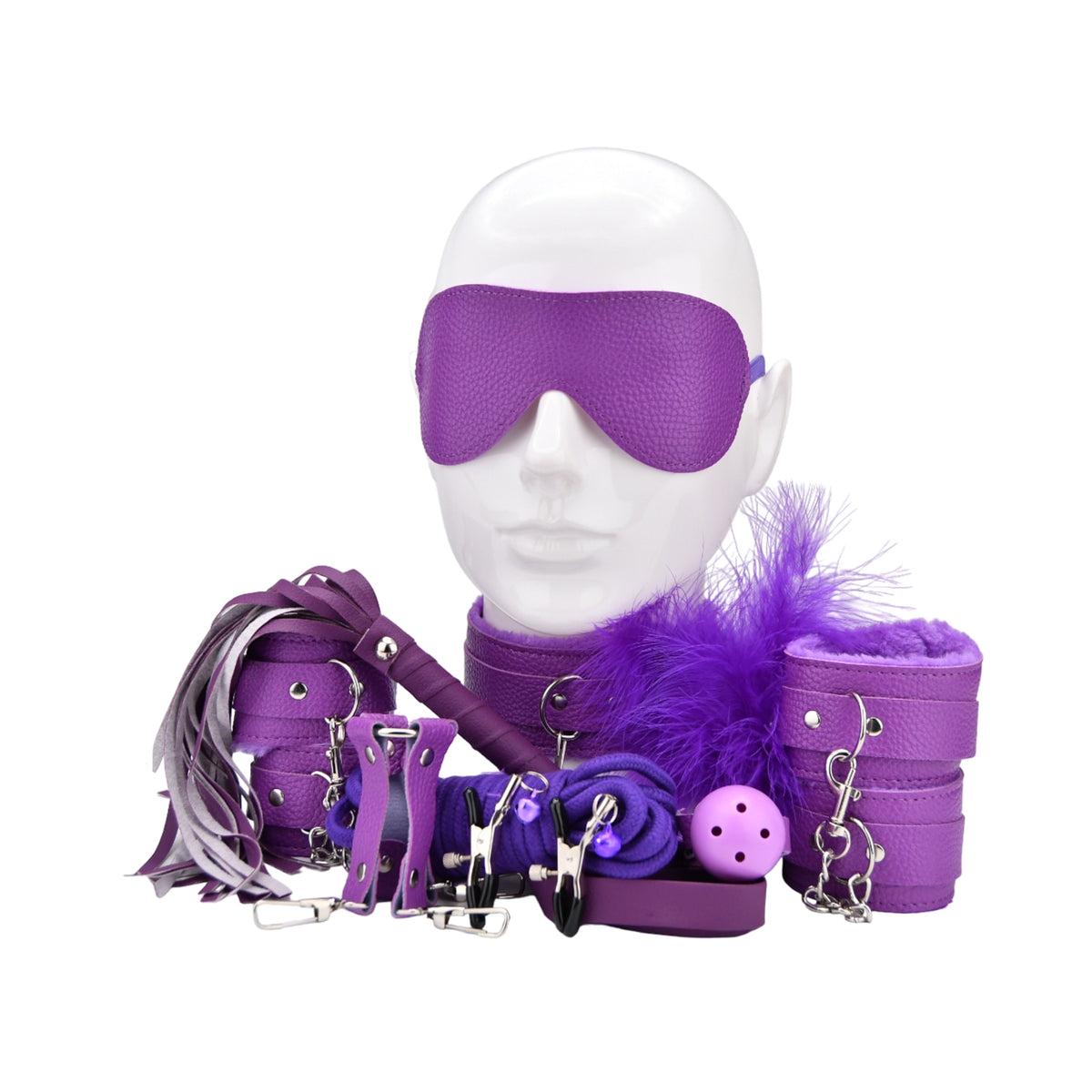 Bound to Play 11 Piece Bondage Kit Purple