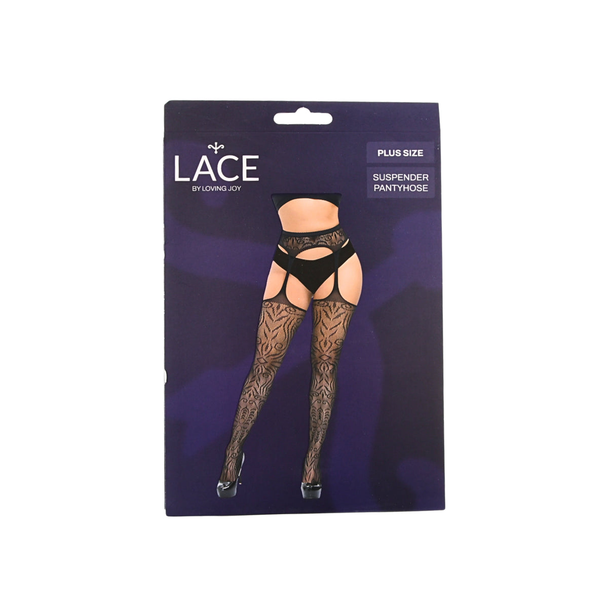 Lace by LJ Black Suspender Tights Plus Size