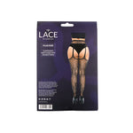 Lace by LJ Black Rhinestone Suspender Tights
