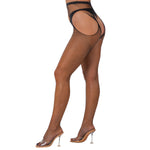 Lace by LJ Black Fishnet Crotchless Tights