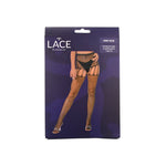 Lace by LJ Black Rhinestone Suspender Tights