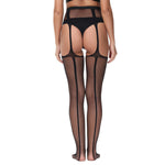 Lace by LJ Black Lace-Up Suspender Tights