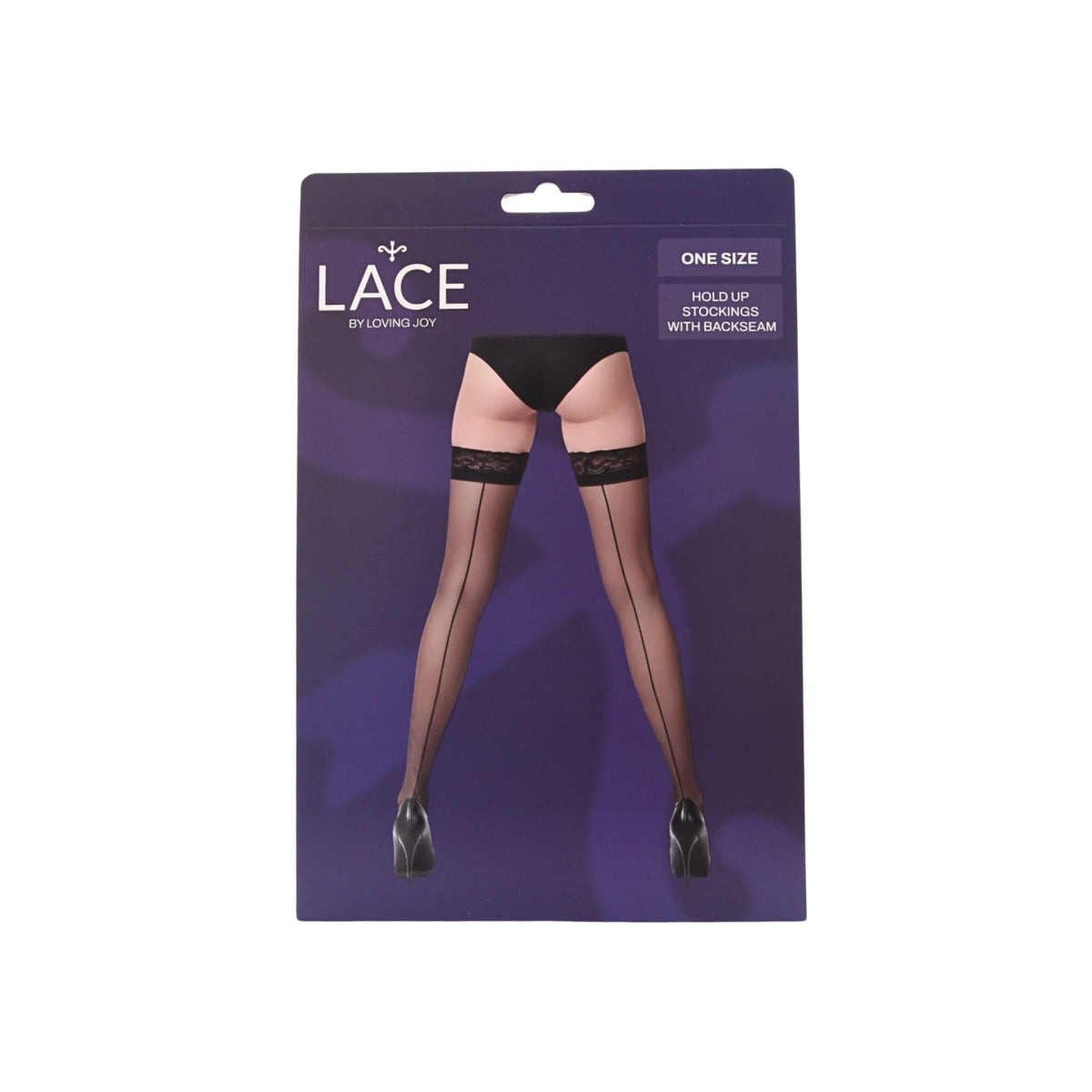 Lace by LJ Black Sheer Hold-Ups with Back Seam