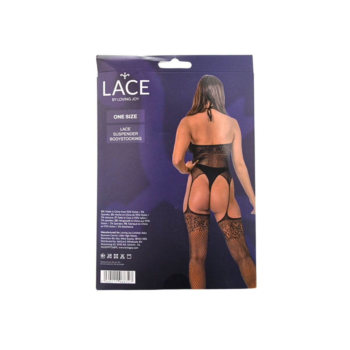Lace by LJ Black Lace Suspender Bodystocking