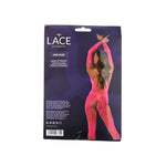 Lace by LJ Fuchsia Lace-Up Front Crotchless Bodystocking