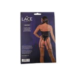 Lace by LJ Black Floral Lace & Net Halter Suspender Bodystocking