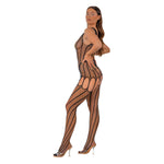 Lace by LJ Black Crochet Bodystocking with Lace-Up Back