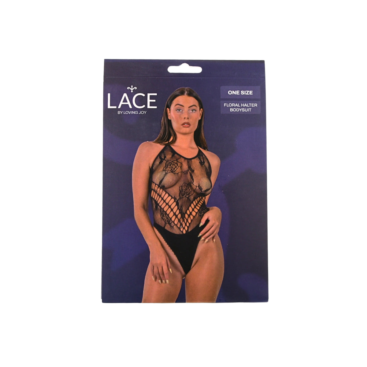 Lace by LJ Black Floral Halter Bodysuit