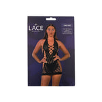 Lace by LJ Black Halter-Neck Dress with Faux Lace-Up Front