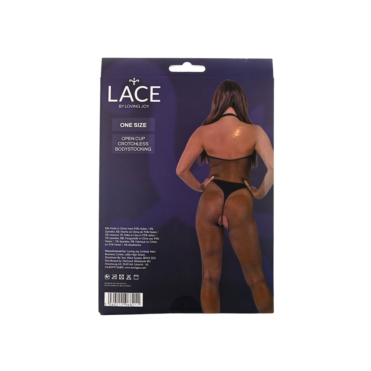 Lace by LJ Fishnet Open-Cup Crotchless Bodystocking