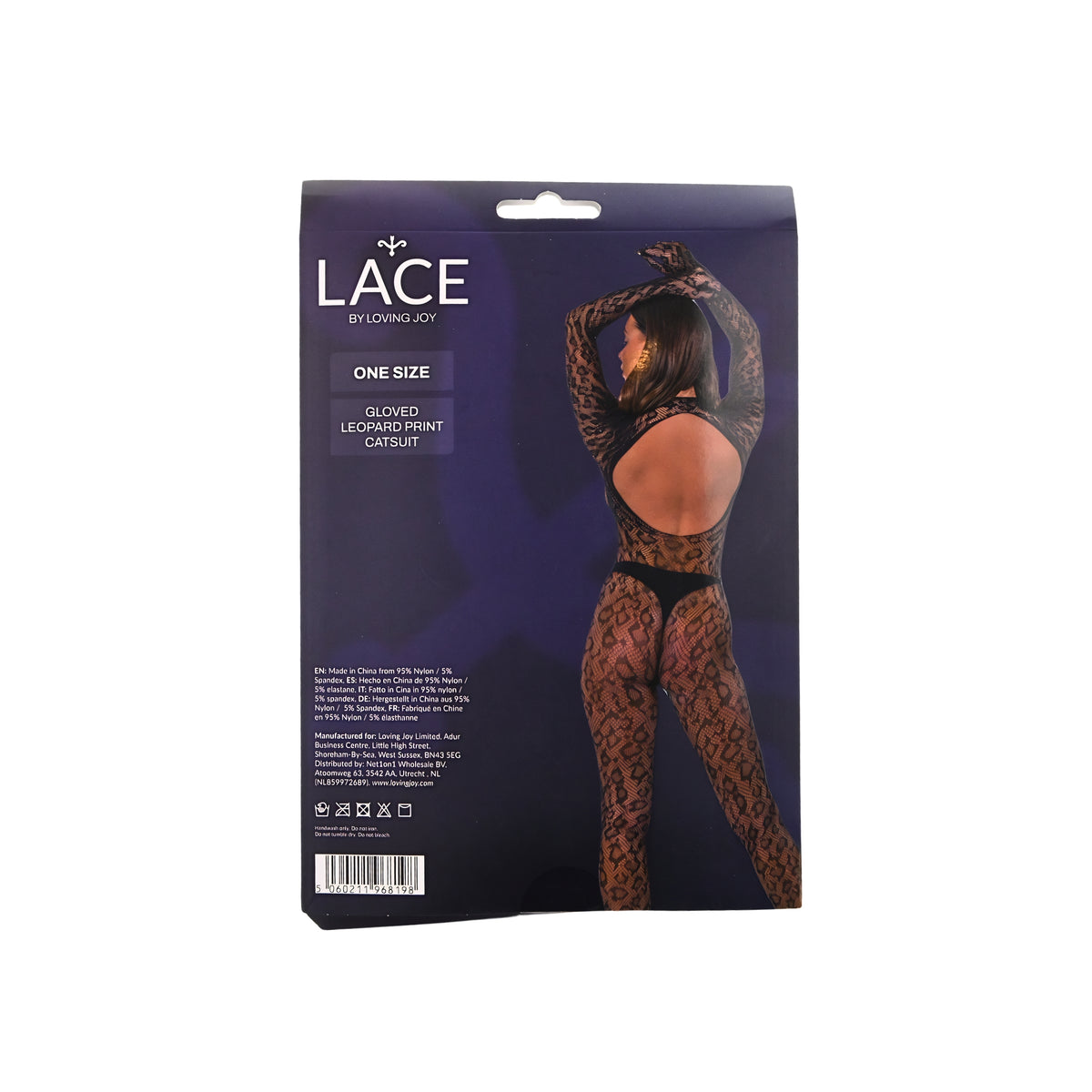 Lace by LJ Black Gloved Leopard Print Catsuit
