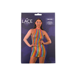 Lace by LJ Rainbow Coloured Halter-Neck Dress