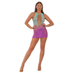 Lace by LJ Purple & Blue Ombre Faux Lace-Up Mini Dress