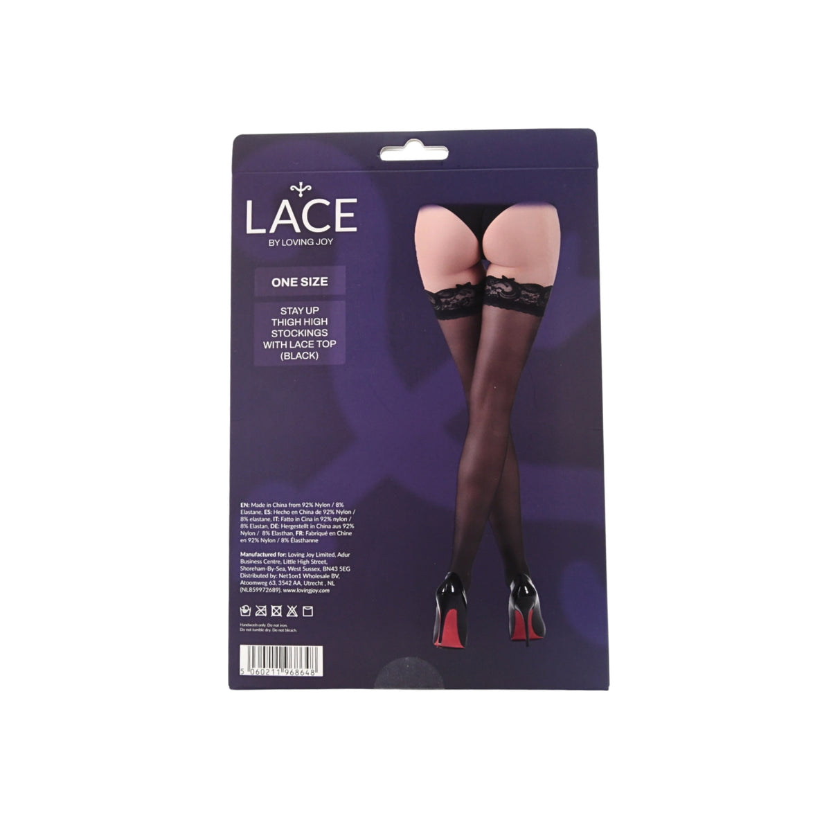 Lace by LJ Black, Red & White Lace-Top Hold-Ups