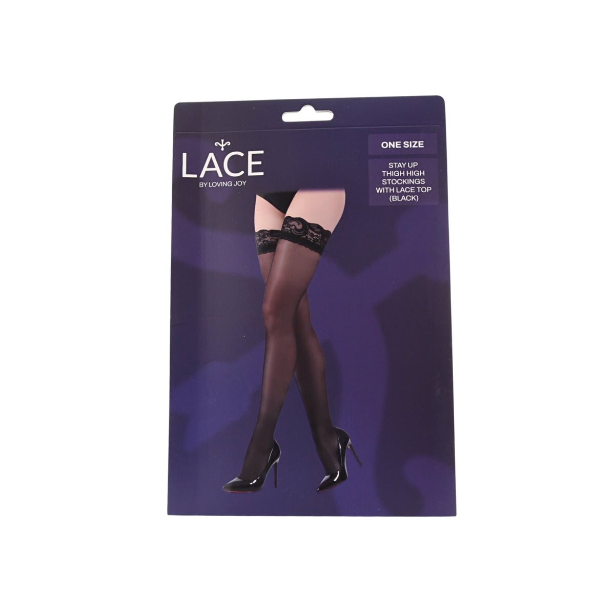 Lace by LJ Black, Red & White Lace-Top Hold-Ups