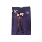 Lace by LJ Black, Red & White Lace-Top Hold-Ups