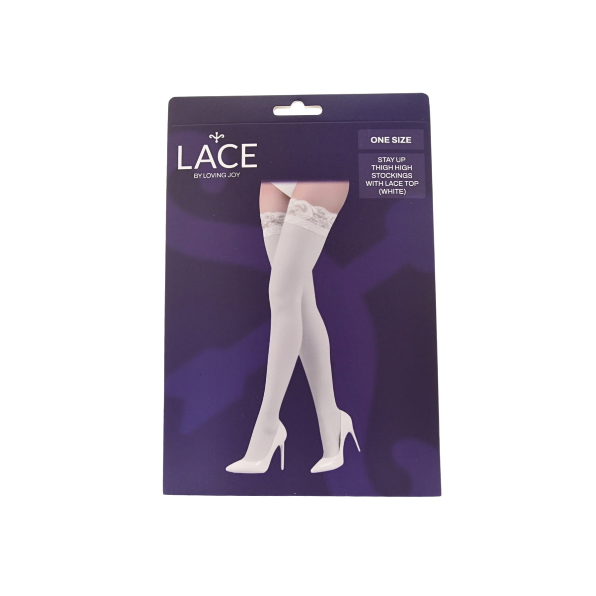 Lace by LJ Black, Red & White Lace-Top Hold-Ups