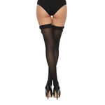 Lace by LJ Black & White Bow-Detail Thigh-High Stockings