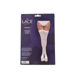 Lace by LJ Black & White Bow-Detail Thigh-High Stockings