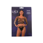 Lace by LJ Black, Fuchsia & Pink Fence Net Crop Top & Bottoms