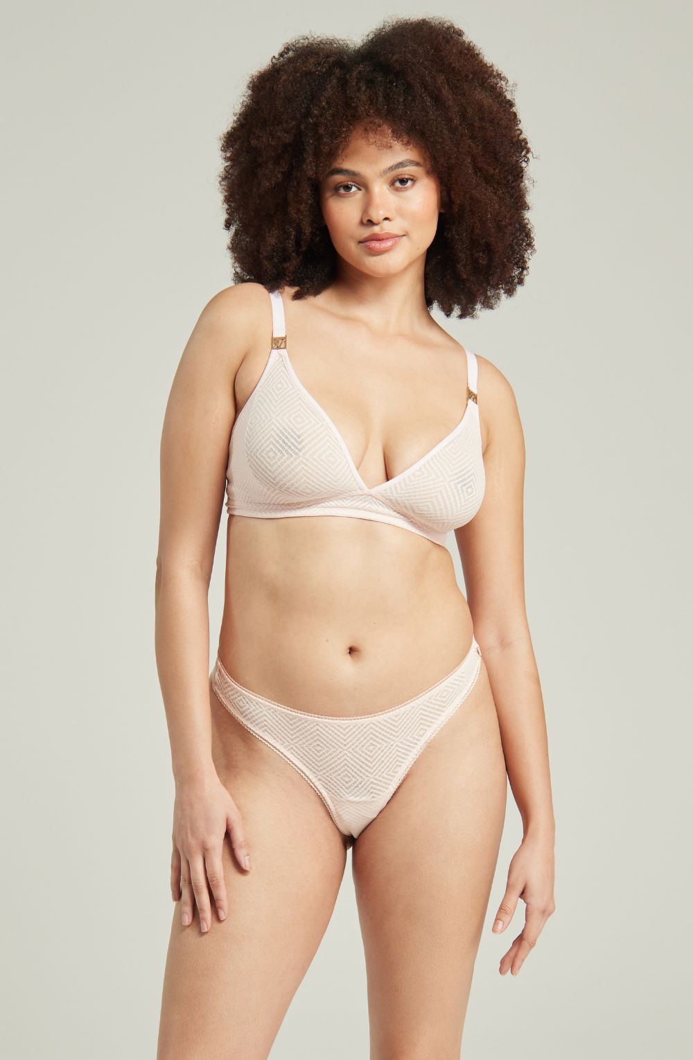 Nudea The Sheer Deco Barely There Thong Blush Pink