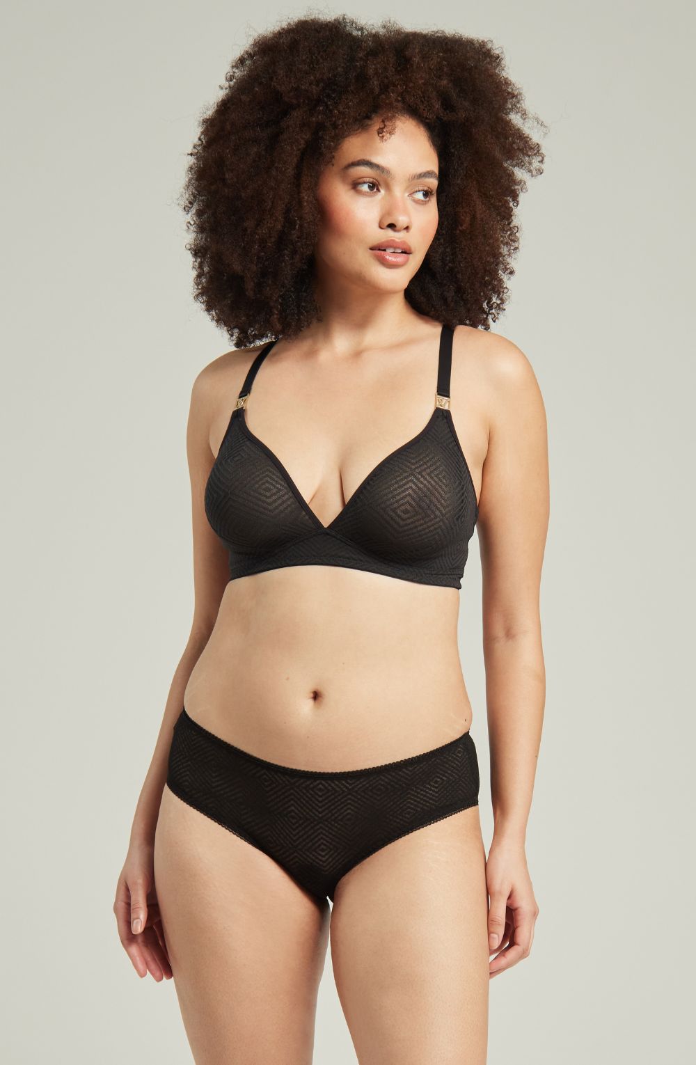 Nudea The Sheer Deco Hipster Brief Black