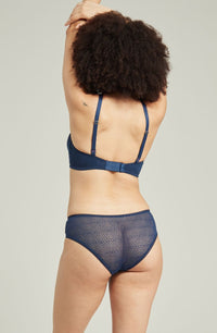Nudea The Sheer Deco Hipster Brief Navy
