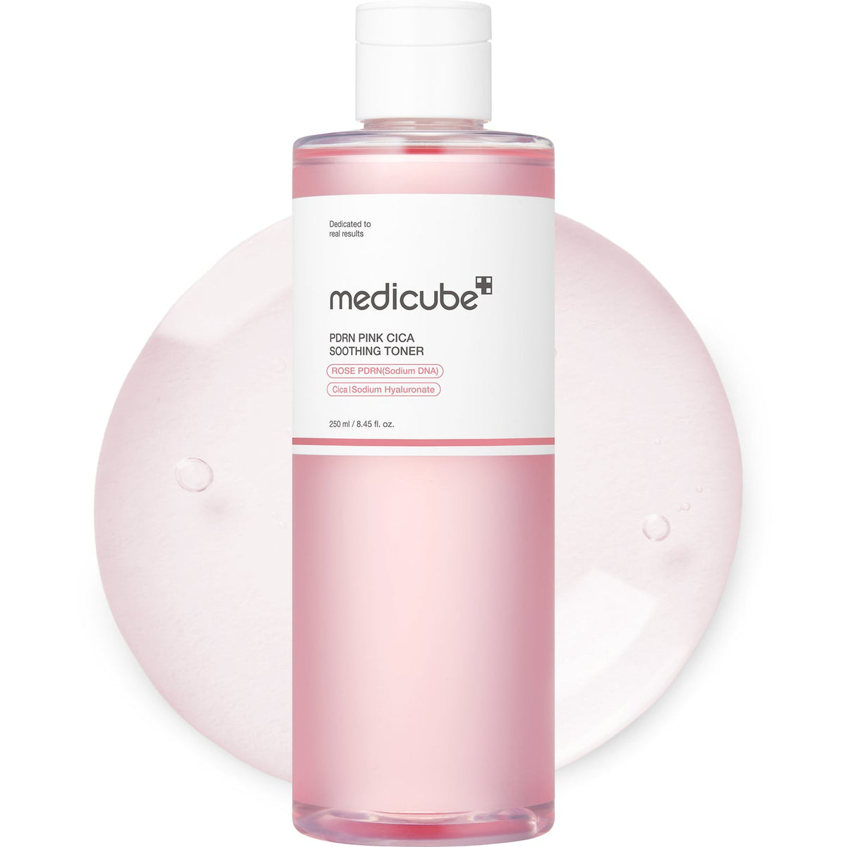 Medicube PDRN Pink Cica Soothing Toner 250ml bottle and carton
