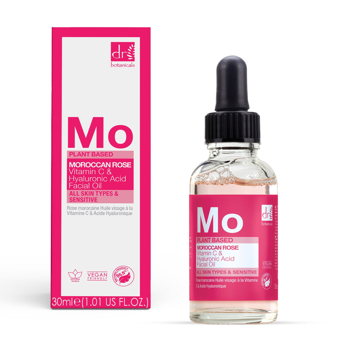 Dr Botanicals Moroccan Rose Facial Oil with Hyaluronic Acid & Vitamin C 15ml / 30ml