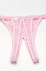 Shirley of Hollywood Crotchless Thong Pink One Size