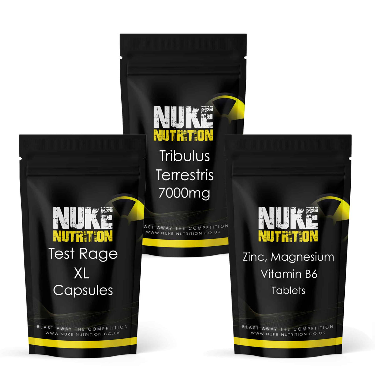Testosterone Support Bundle Stack - Test Rage XL, Tribulus, Zinc Magnesium & Vitamin B6 x 180