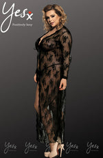 YesX Plus Size Long Black Gown