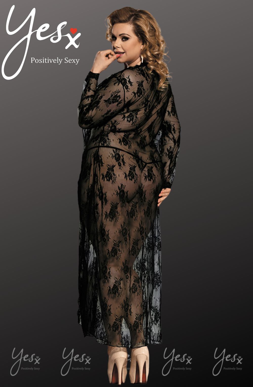 YesX Plus Size Long Black Gown